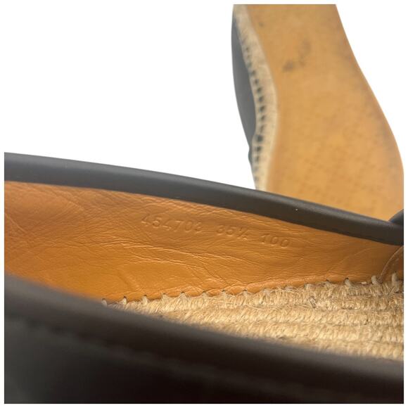 Gucci Black Guccissima Leather GG Slip On Espadrille Flats EU 5.5  US 5.5 - Picture 10 of 14